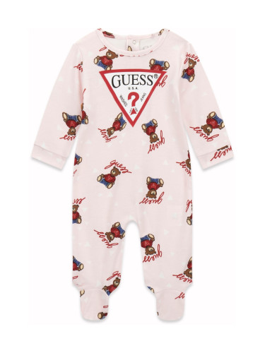 Бебешки гащеризон с щампа мечета в светло розов цвят Guess