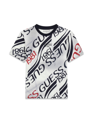 Детска тениска в сив цвят с лого Guess