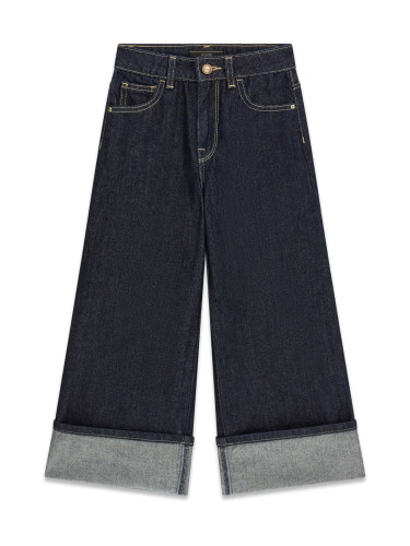 Широки детски дънки в черен деним Guess