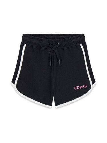 Детски къс панталон в черен цвят с лого Guess
