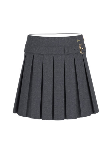 Детска къса пола плисе в сив цвят с декоративен колан Guess