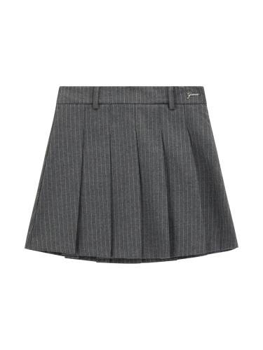 Детска къса пола плисе с фино райе в сив цвят Guess