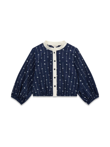 Жилетка в тъмносин цвят и бял кант с щампа Guess