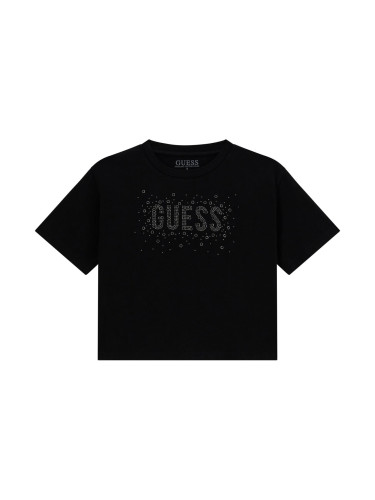 Тениска в черен цвят с капси и лого Guess