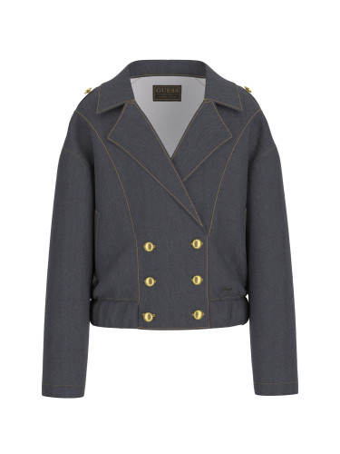 Дънково яке в тъмен деним със златисти елементи Guess