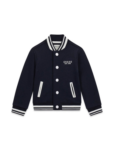 Бебешки тъмносин суитшърт с цип и голямо лого на гърба Guess