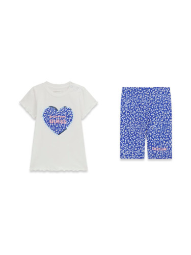 Бебешки комплект от две части в лилав цвят и надпис Guess