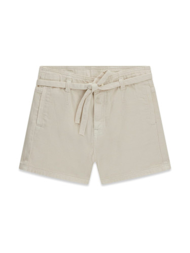 Детски дънкови къси панталони в цвят екрю с колан Guess