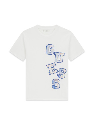 Детска тениска в бял цвят с пришито лого Guess