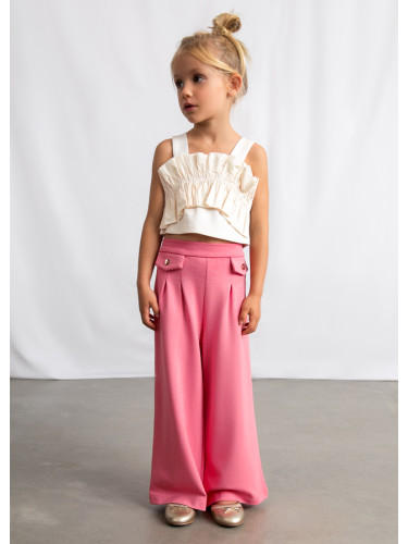 Разкроен детски панталон в розов цвят със златисти копчета Mayoral