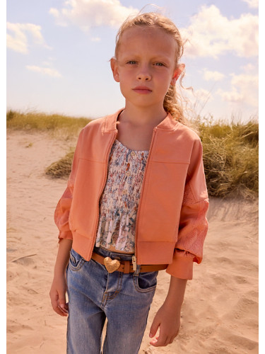 Детски суитшърт с цип в цвят корал Mayoral