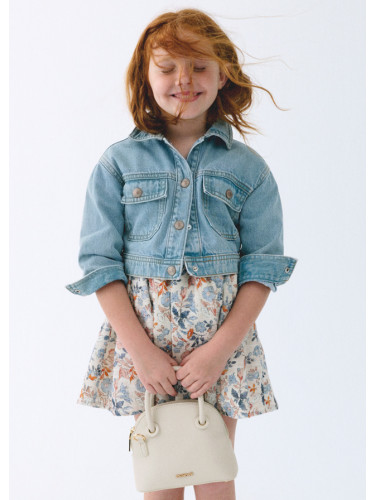 Детско дънково яке в светъл деним с джобове и златисти копчета Mayoral