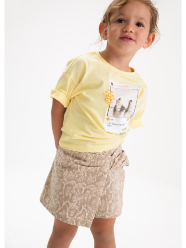 Детска къса пола в бежов цвят с животински принт Mayoral
