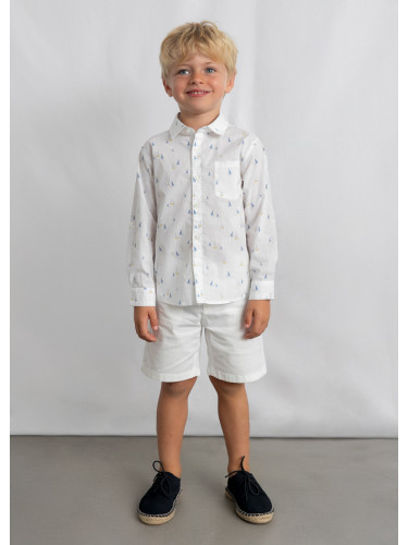 Детска ленена риза с щампи в син цвят Mayoral