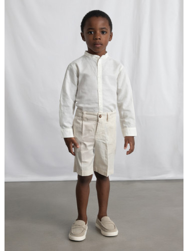 Детска спортно - елегантна ленена риза в екрю Mayoral
