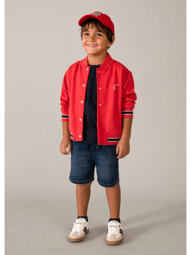 Детско пролетно яке в червен цвят с щампа космически кораб на гърба Mayoral