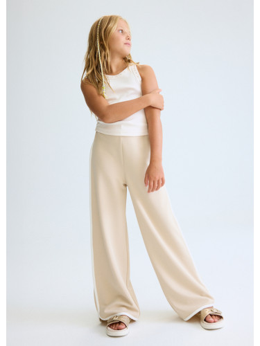 Детски панталон в бежов цвят с широки крачоли Mayoral