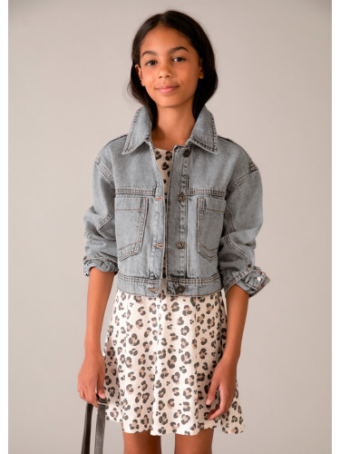 Късо дънково яке в сив цвят с джобове и копчета Mayoral