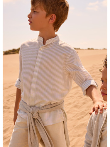 Риза с дълъг ръкав в светлосиво райе Mayoral