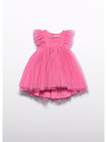 Къса тюлена рокля в розов цвят с копчета на гърба Abel & Lula