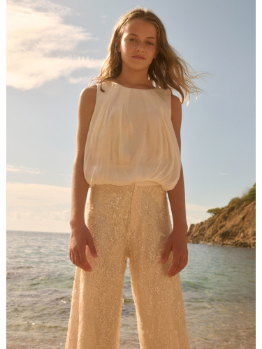 Детски сет от две части в цвят шампанско с пайети Abel&Lula