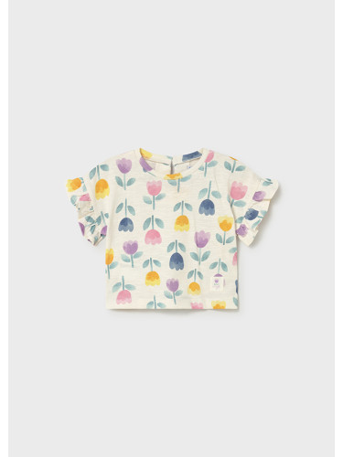 Бебешка блуза с къдрави ръкави с щампа разноцветни цветя Mayoral