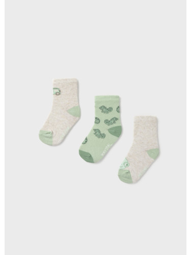 Бебешки комплект от три чифта чорапи в зелен цвят с щампа хамелеони Mayoral