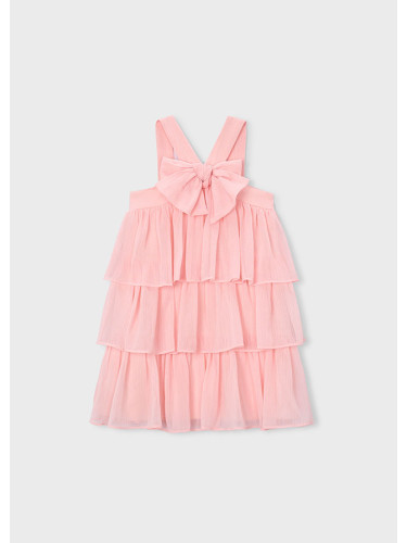 Детска рокля с презрамки и харбали в светлорозов цвят Mayoral