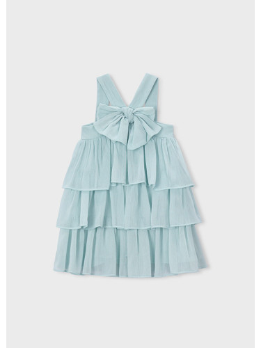 Детска рокля с презрамки и харбали в цвят тюркоаз Mayoral