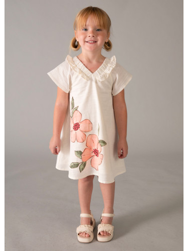 Детска трикотажна рокля в цвят ванилия Mayoral