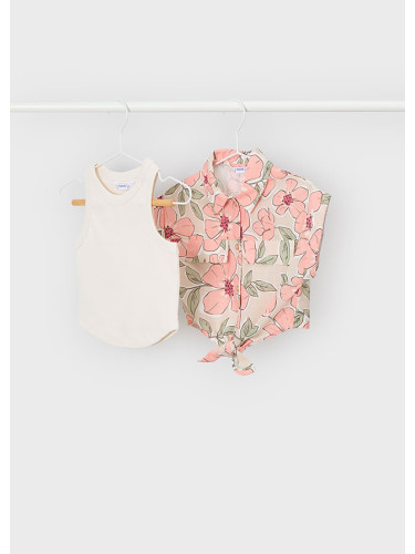 Детска блуза от две части в оранжев цвят на цветя Mayoral