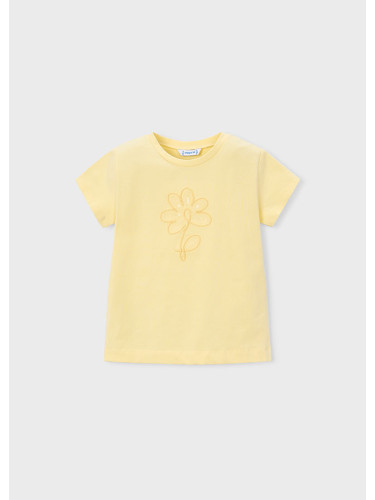 Детска тениска в жълт цвят с бродирана щампа Mayoral