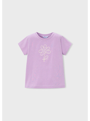 Детска тениска в лилав цвят с бродирана щампа Mayoral