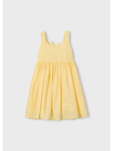 Детска лятна жълта рокля с панделки на гърба Mayoral