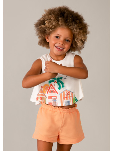 Детски комплект в оранжев цвят с лятна щампа Mayoral