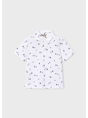 Детска риза с къс ръкав и морски тъмносини щампи Mayoral