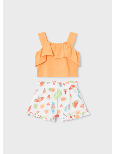 Детски комплект в цвят праскова с лятна щампа Mayoral