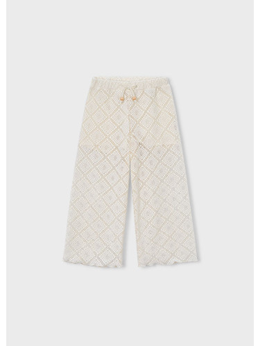 Детски дантелен панталон в цвят екрю с ластик Mayoral