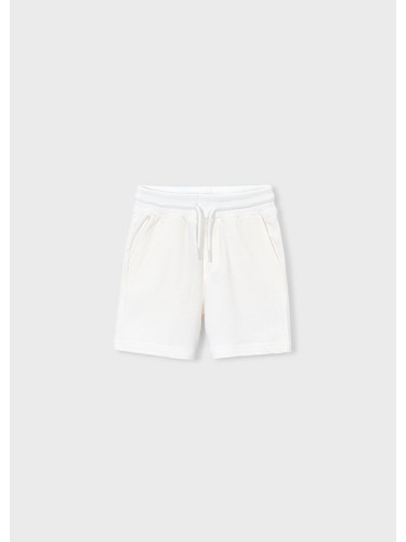 Изчистени детски панталони в бял цвят с джобове и връзки Mayoral