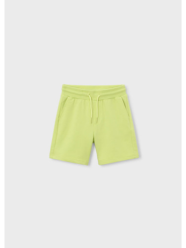 Изчистени детски панталони в цвят лайм с джобове и връзки Mayoral