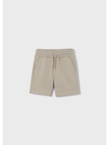 Изчистени детски панталони в бежов цвят с джобове и връзки Mayoral