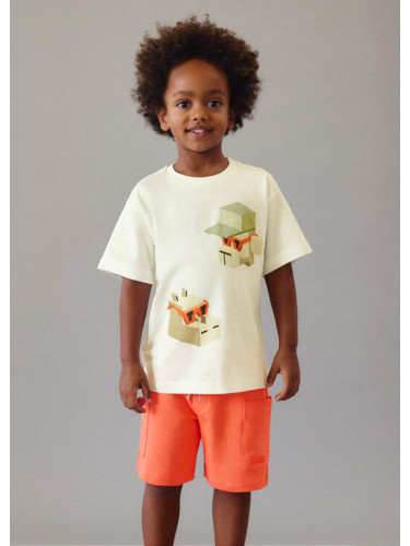 Детски панталони в оранжев цвят с джобове и връзки Mayoral