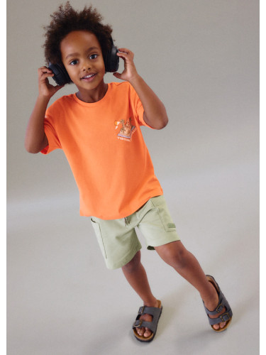 Детски панталони в цвят каки с джобове и връзки Mayoral