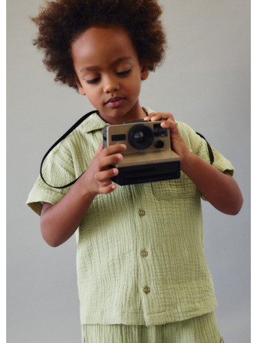 Детски риза с къс ръкав в цвят каки Mayoral