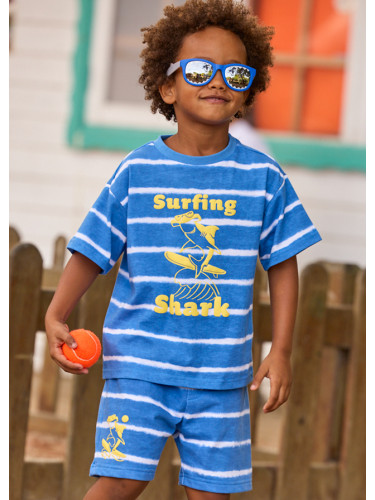 Детски къс панталон в син цвят на райе Mayoral