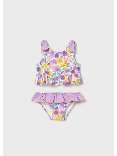 Бебешки бански в лилав цвят с щампи на цветя Mayoral