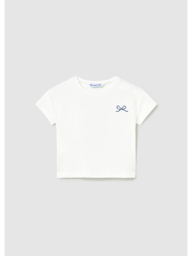 Бебешка блуза в бял цвят с щампа очила на гърба Mayoral