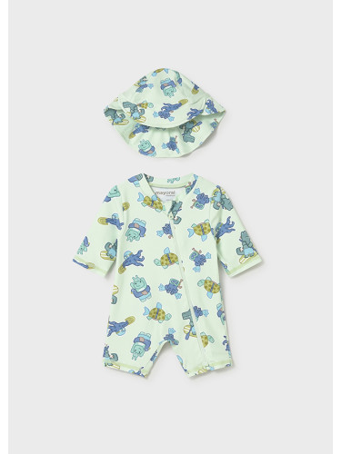 Плажен сет от две части в светлозелен цвят с щампа морски животни Mayoral