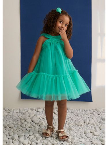 Тюлена рокля в цвят тюркоаз с ефектна горна част Abel & Lula