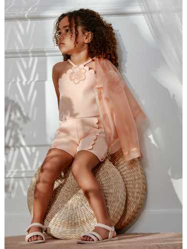 Комплект  от две части в прасковен цвят с бродерия цвете Abel & Lula